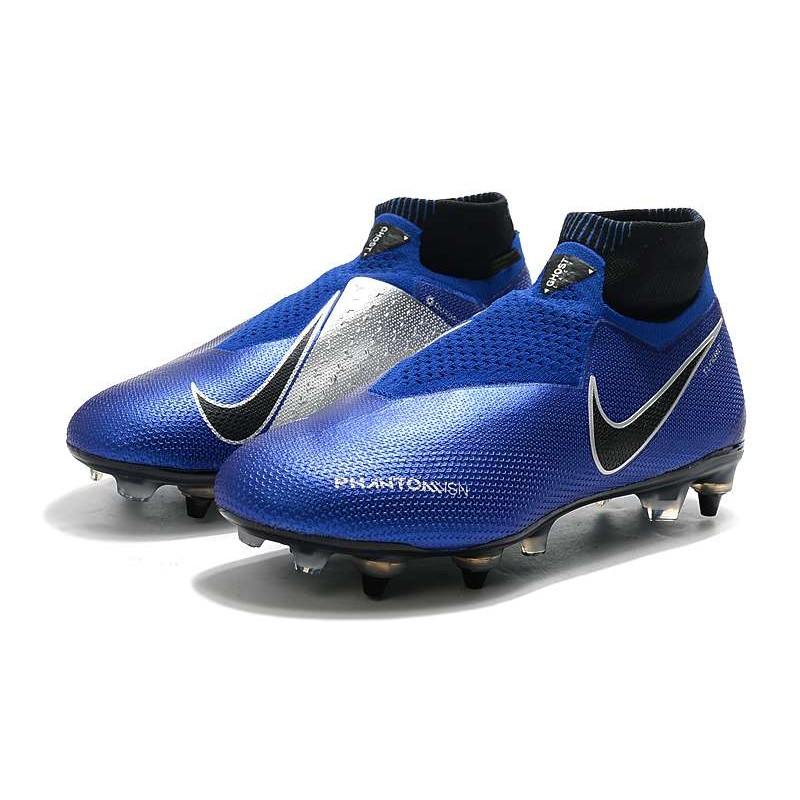 Nike Phantom Vision Elite DF SG PRO Anti Clog Modrý stříbrný Černá